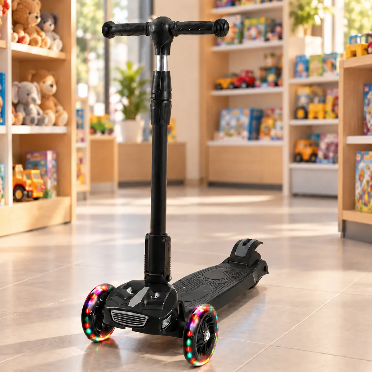 Black FlashRider X3 Premium LED Kids Scooter