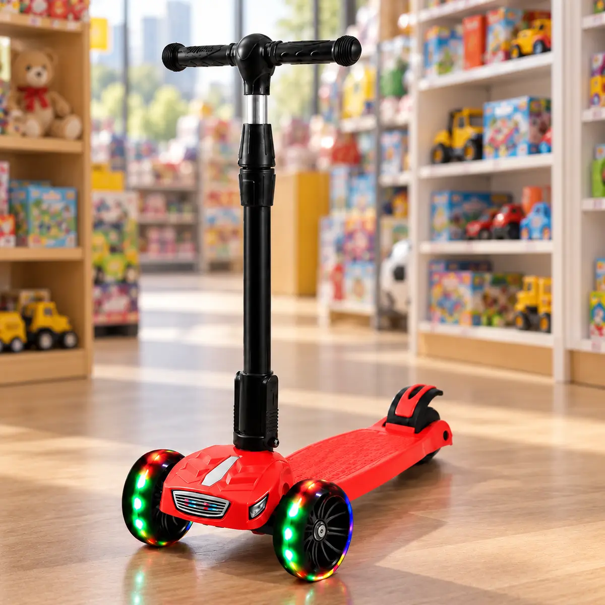 Red FlashRider X3 Premium LED Kids Scooter