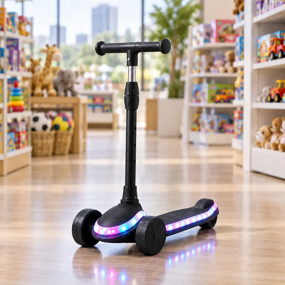 Black GlowRide X1 LED Kids Scooter