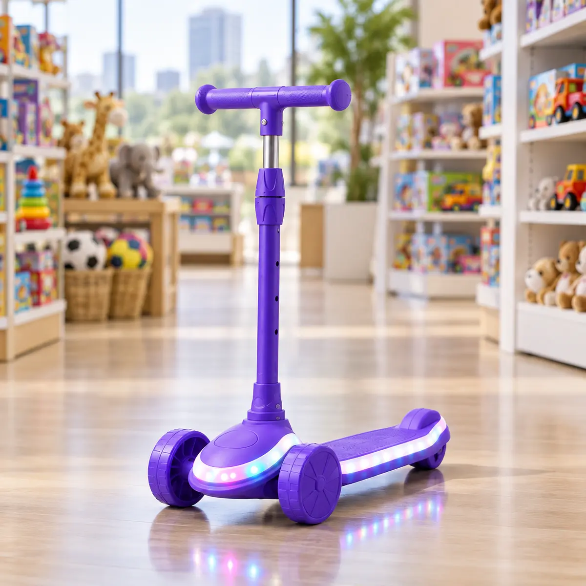 Purple GlowRide X1 LED Kids Scooter