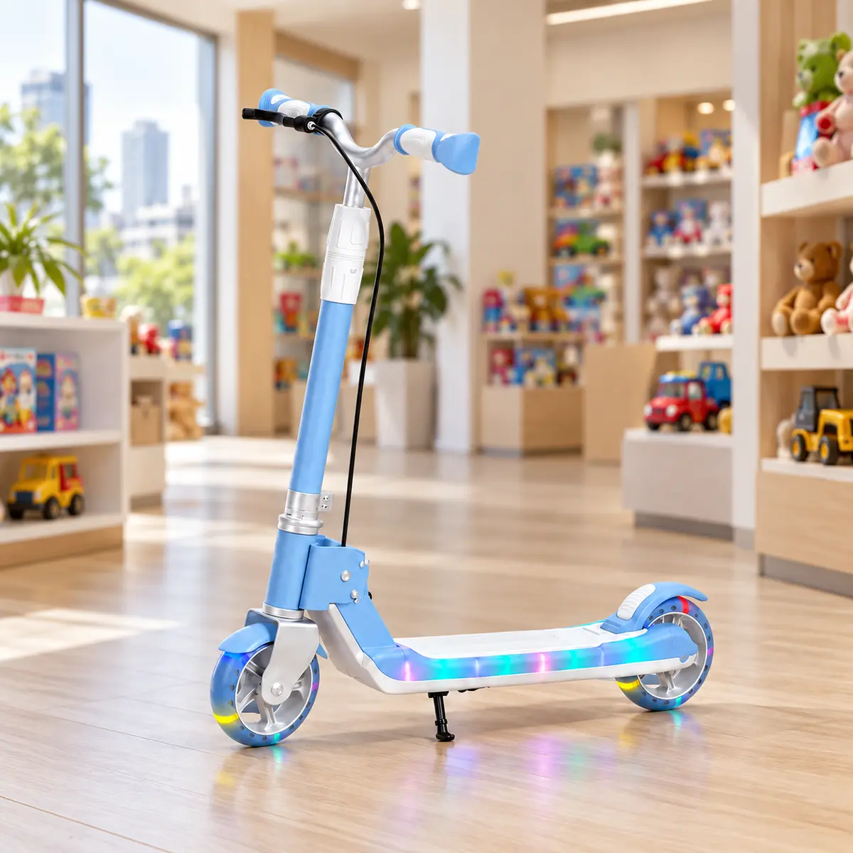 Blue LUMORA GLOWRIDE LED Kids Scooter